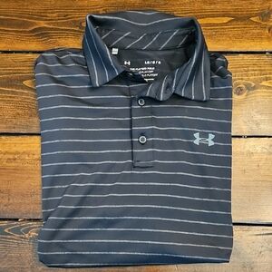 Under Armour Men's Dark Blue Striped Polo